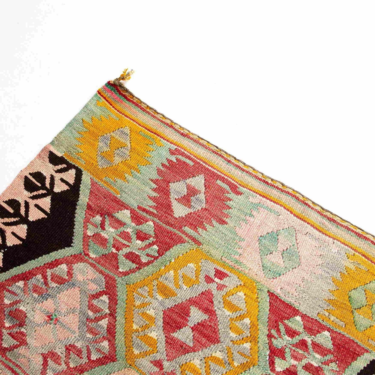 Oriental Kilim Anatolian Handmade Wool On Wool 88 X 114 Cm - 2' 11'' X 3' 9'' Multicolor C016 ER01