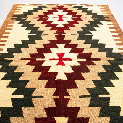 Oriental Kilim Anatolian Handmade Wool On Wool 88 X 138 Cm - 2' 11'' X 4' 7'' Sand C007 ER01