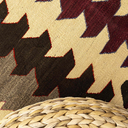 Oriental Kilim Anatolian Handmade Wool On Wool 89 x 111 Cm - 3' x 3' 8'' Brown C005 ER01
