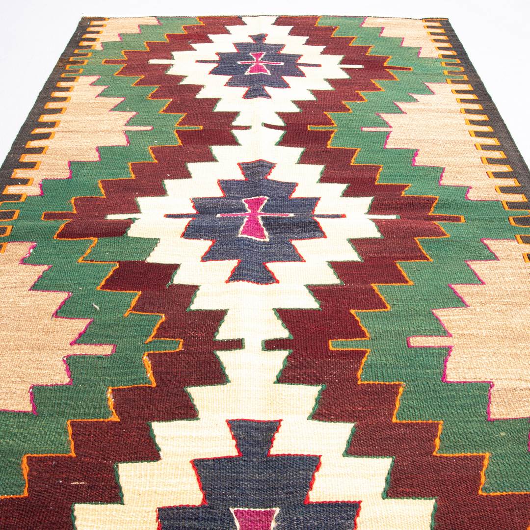 Oriental Kilim Anatolian Handmade Wool On Wool 89 X 148 Cm - 3' X 4' 11'' Green C015 ER01