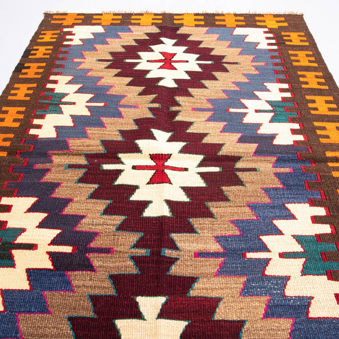 Kilim de Anatolia tejido a mano Lana sobre lana Único Tradicional 90 X 138 Cm - 3' X 4' 7'' m2: 1,242