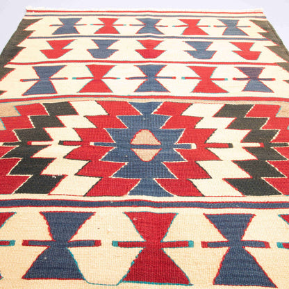 Oriental Kilim Anatolian Handmade Wool On Wool 94 X 148 Cm - 3' 2'' X 4' 11'' Sand C007 ER01