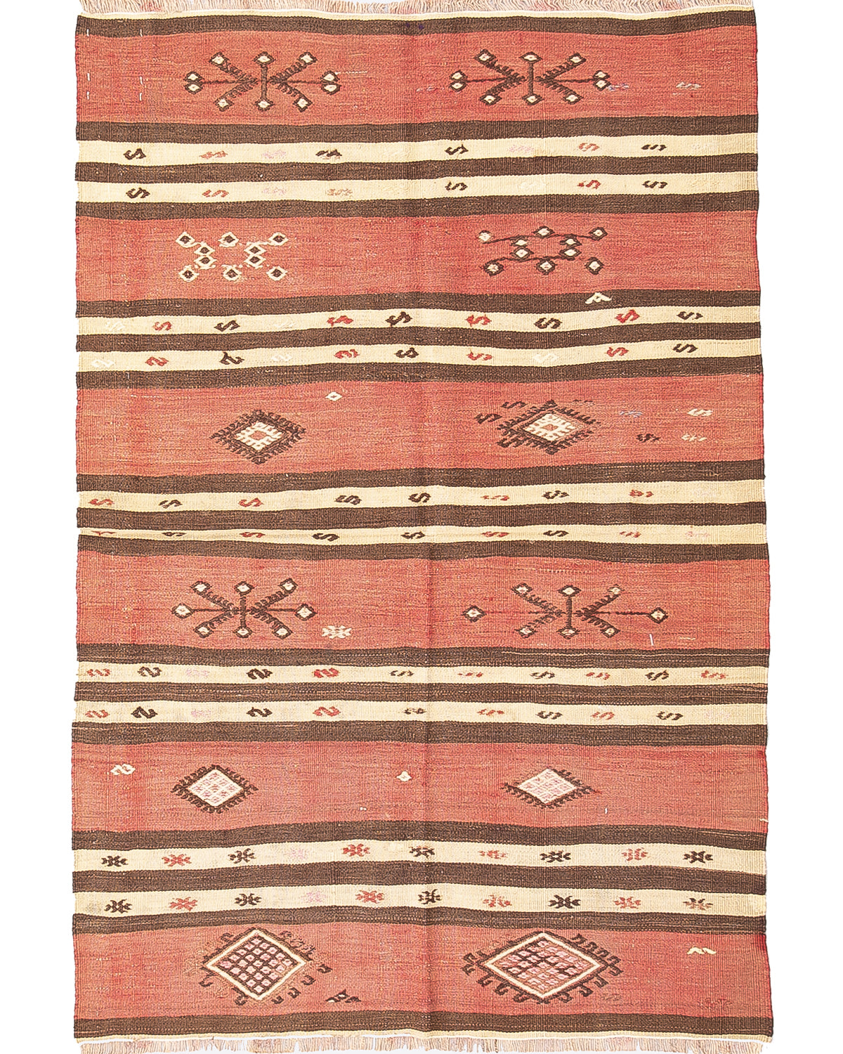 Oriental Kilim Anatolian Handmade Wool On Wool 96 X 145 Cm - 3' 2'' X 4' 10'' Pink C004 ER01