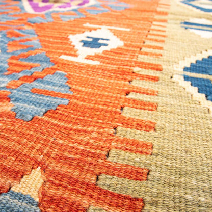 Oriental Kilim Anatolian Handmade Wool On Wool 97 X 139 Cm - 3' 3'' X 4' 7'' Orange C011 ER01