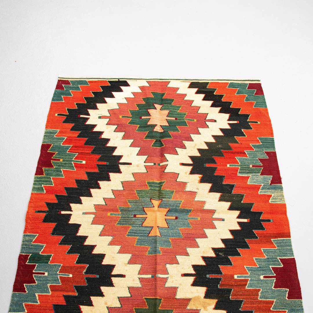 Oriental Kilim Anatolian Handmade Wool On Wool 98 X 132 Cm - 3' 3'' X 4' 4'' Multicolor C016 ER01