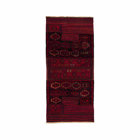 Oriental Kilim Bahtiyari Handmade Wool On Cotton 102 X 226 Cm - 3' 5'' X 7' 5'' Burgundy C021 ER01