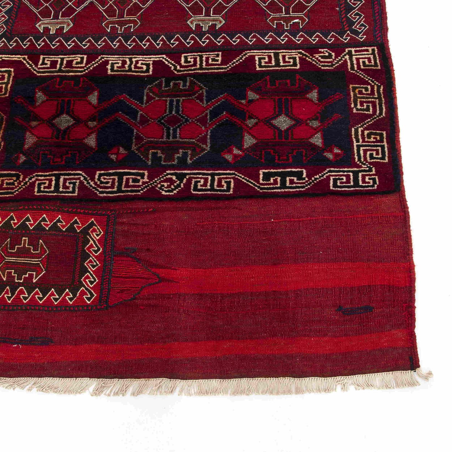 Oriental Kilim Bahtiyari Handmade Wool On Cotton 104 X 222 Cm - 3' 5'' X 7' 4'' Burgundy C021 ER01