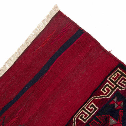 Oriental Kilim Bahtiyari Handmade Wool On Cotton 104 X 222 Cm - 3' 5'' X 7' 4'' Burgundy C021 ER01