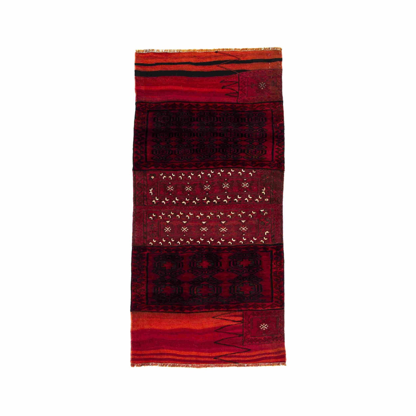 Oriental Kilim Bahtiyari Handmade Wool On Cotton 105 X 218 Cm - 3' 6'' X 7' 2'' Red C014 ER01