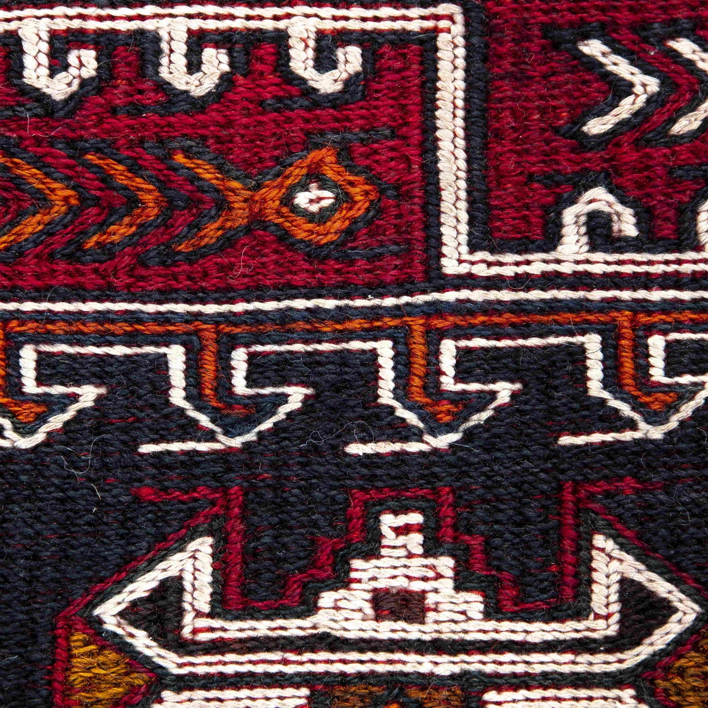 Oriental Kilim Bahtiyari Handmade Wool On Cotton 115 X 232 Cm - 3' 10'' X 7' 8'' Red C014 ER01