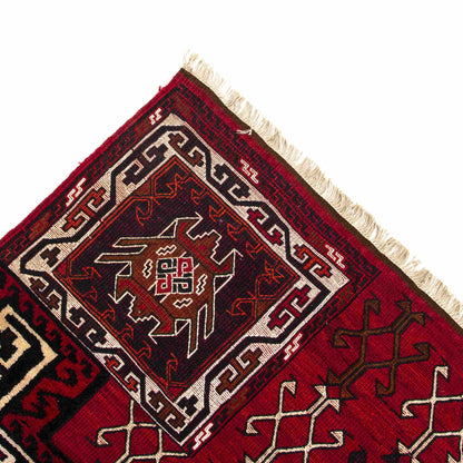 Oriental Kilim Bahtiyari Handmade Wool On Cotton 115 X 232 Cm - 3' 10'' X 7' 8'' Red C014 ER01