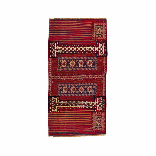 Oriental Kilim Bahtiyari Handmade Wool On Cotton 116 X 237 Cm - 3' 10'' X 7' 10'' Orange C011 ER01