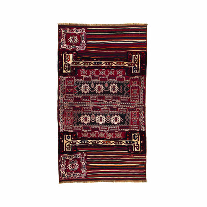 Oriental Kilim Bahtiyari Handmade Wool On Cotton 117 X 205 Cm - 3' 11'' X 6' 9'' Red C014 ER01