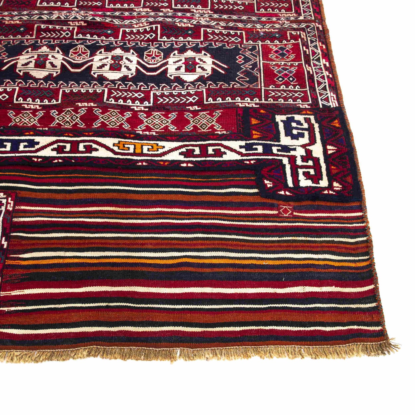 Oriental Kilim Bahtiyari Handmade Wool On Cotton 117 X 205 Cm - 3' 11'' X 6' 9'' Red C014 ER01