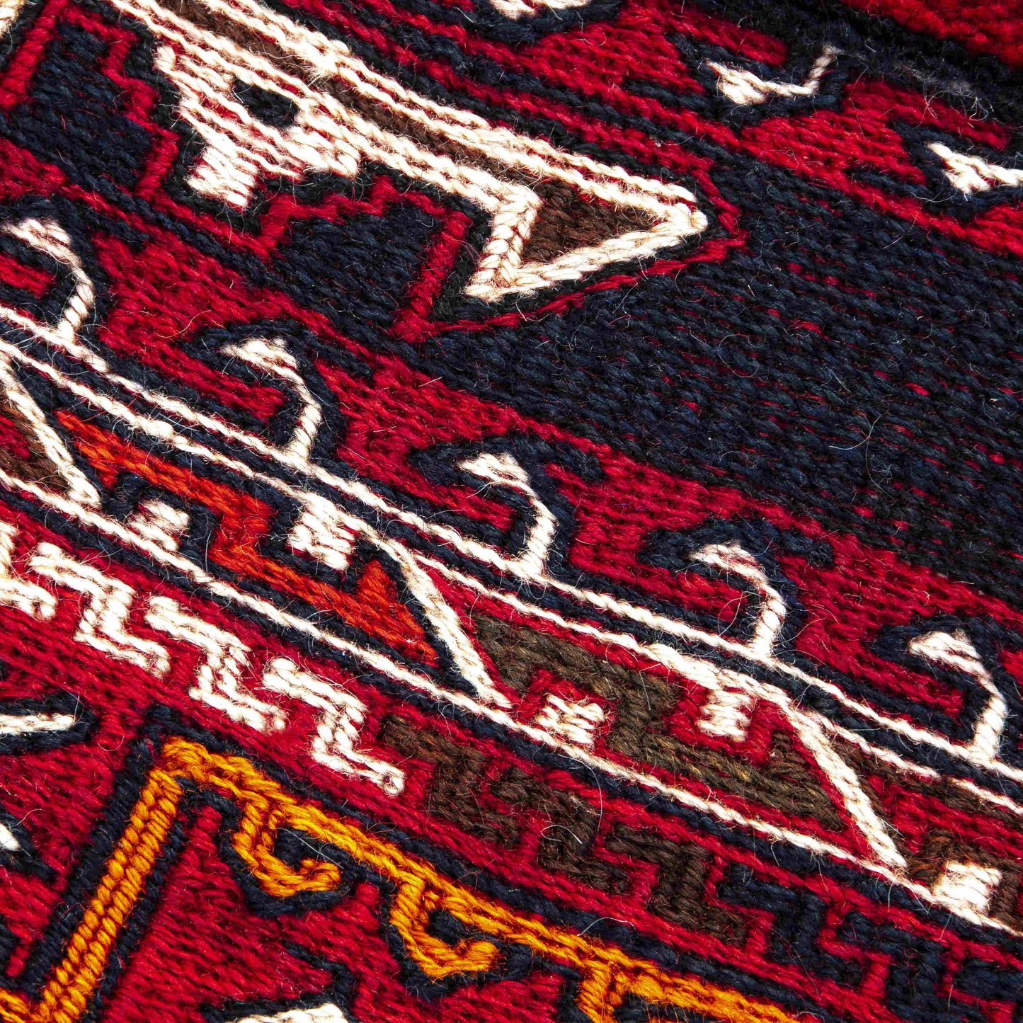 Oriental Kilim Bahtiyari Handmade Wool On Cotton 117 X 227 Cm - 3' 11'' X 7' 6'' burgundy C021 ER01