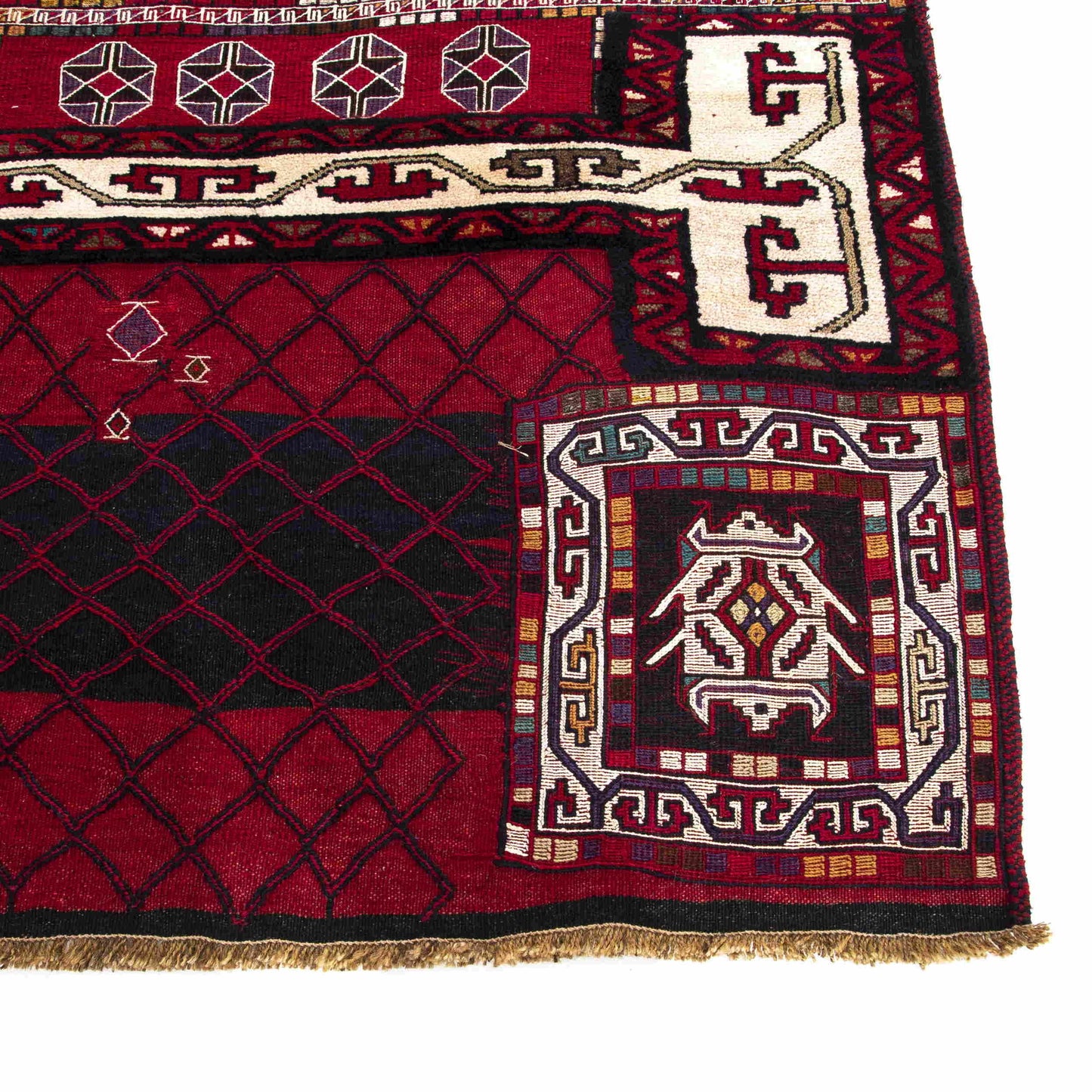 Oriental Kilim Bahtiyari Handmade Wool On Cotton 118 X 260 Cm - 3' 11'' X 8' 7'' Burgundy C021 ER12