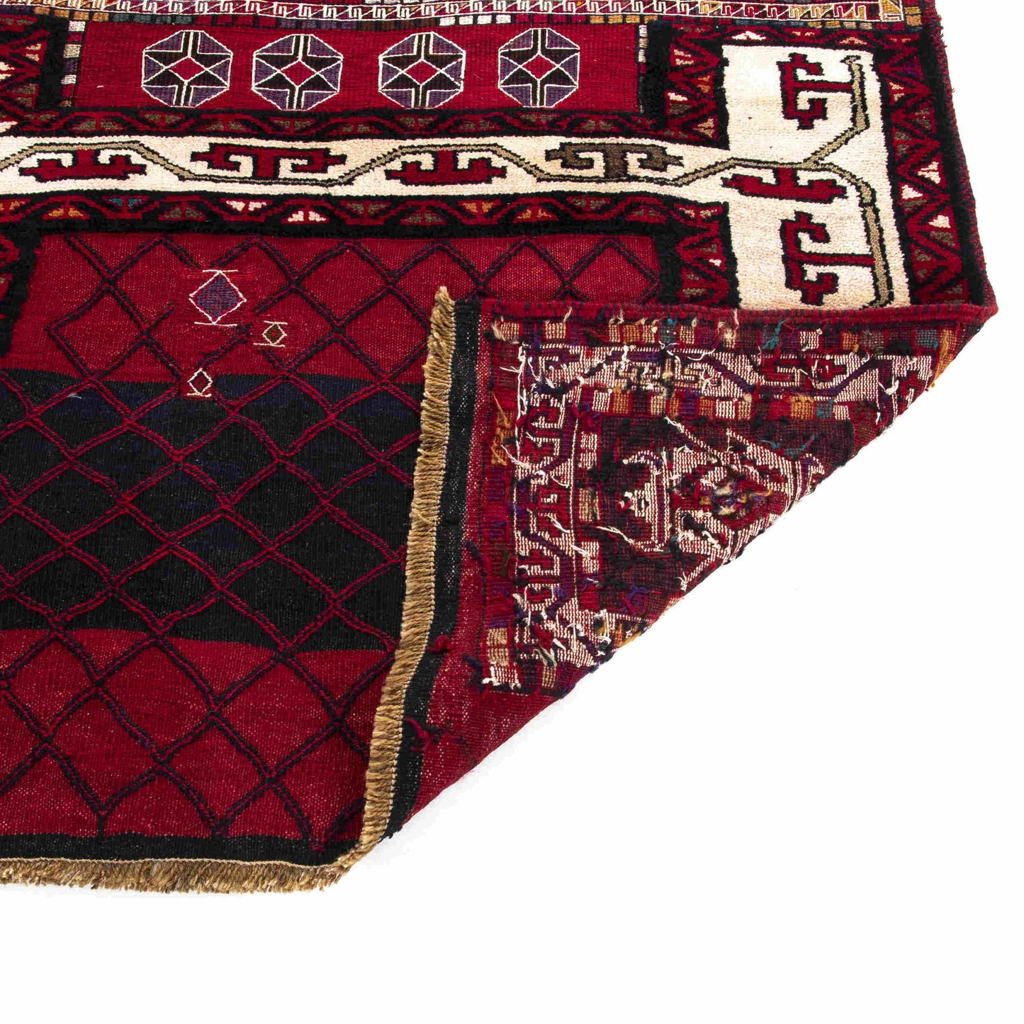 Oriental Kilim Bahtiyari Handmade Wool On Cotton 118 X 260 Cm - 3' 11'' X 8' 7'' Burgundy C021 ER12