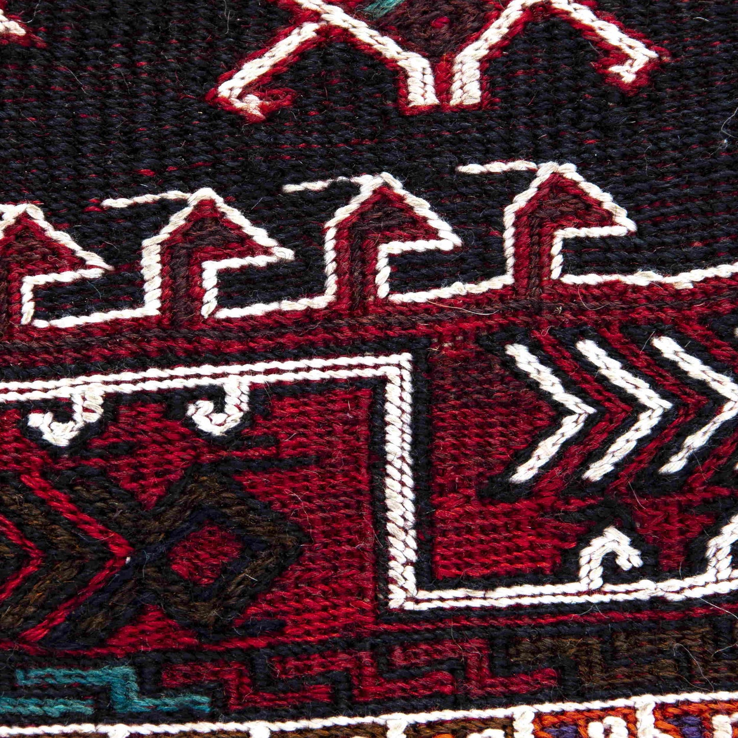 Oriental Kilim Bahtiyari Handmade Wool On Cotton 130 X 235 Cm - 4' 4'' X 7' 9'' Burgundy C021 ER12