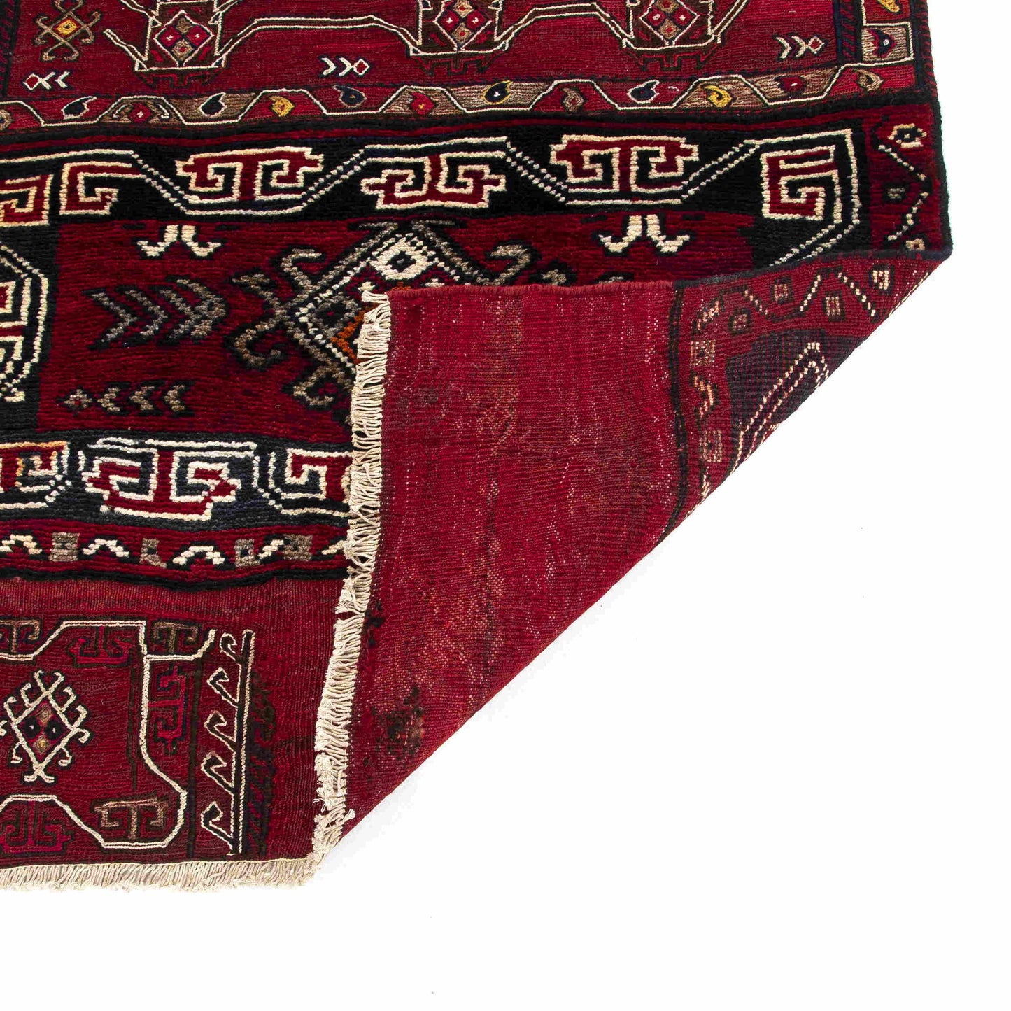 Oriental Kilim Bahtiyari Handmade Wool On Cotton 91 X 176 Cm - 3' X 5' 10'' Burgundy C021 ER01