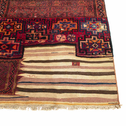 Oriental Kilim Bahtiyari Handmade Wool On Cotton 94 X 190 Cm - 3' 2'' X 6' 3'' Burgundy C021 ER01