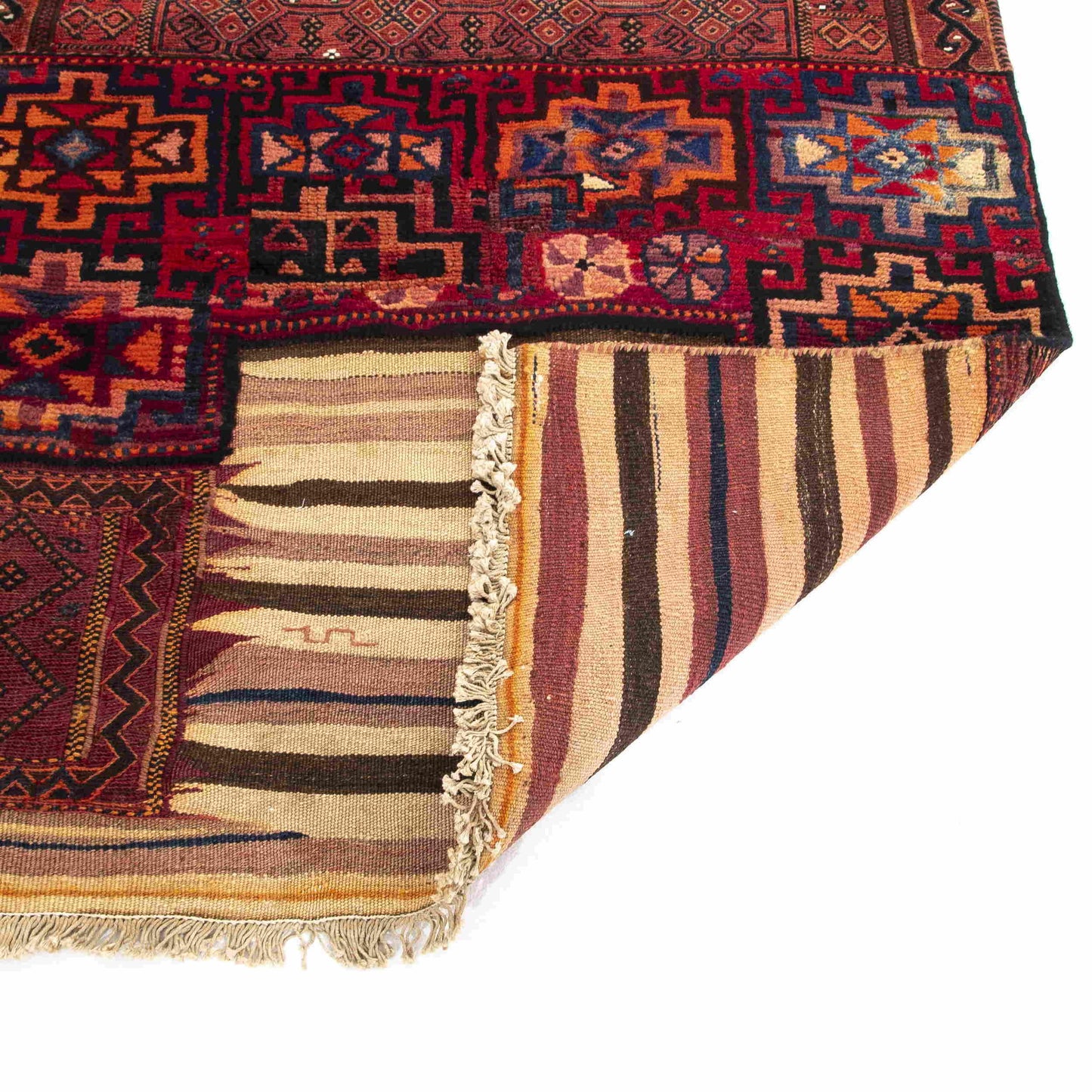 Oriental Kilim Bahtiyari Handmade Wool On Cotton 94 X 190 Cm - 3' 2'' X 6' 3'' Burgundy C021 ER01