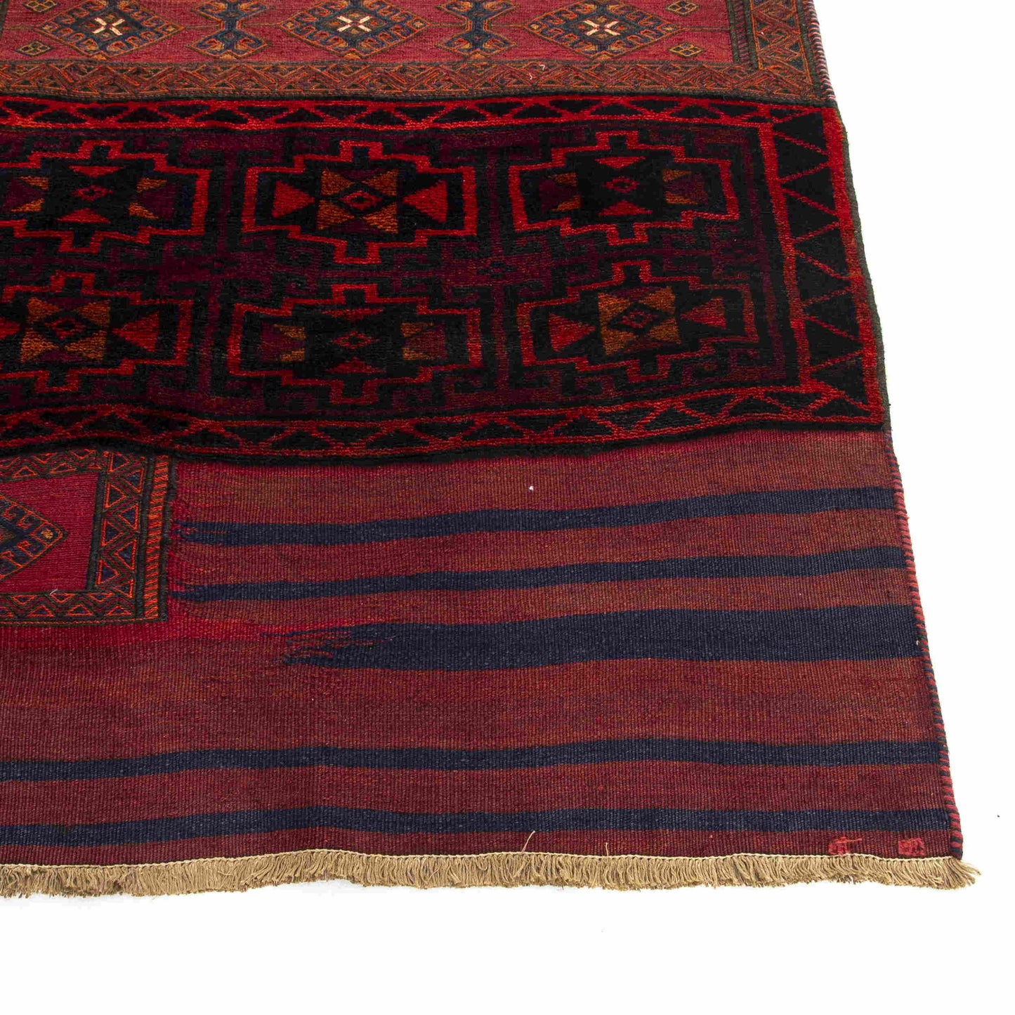 Oriental Kilim Bahtiyari Handmade Wool On Cotton 99 X 202 Cm - 3' 3'' X 6' 8'' Burgundy C021 ER01