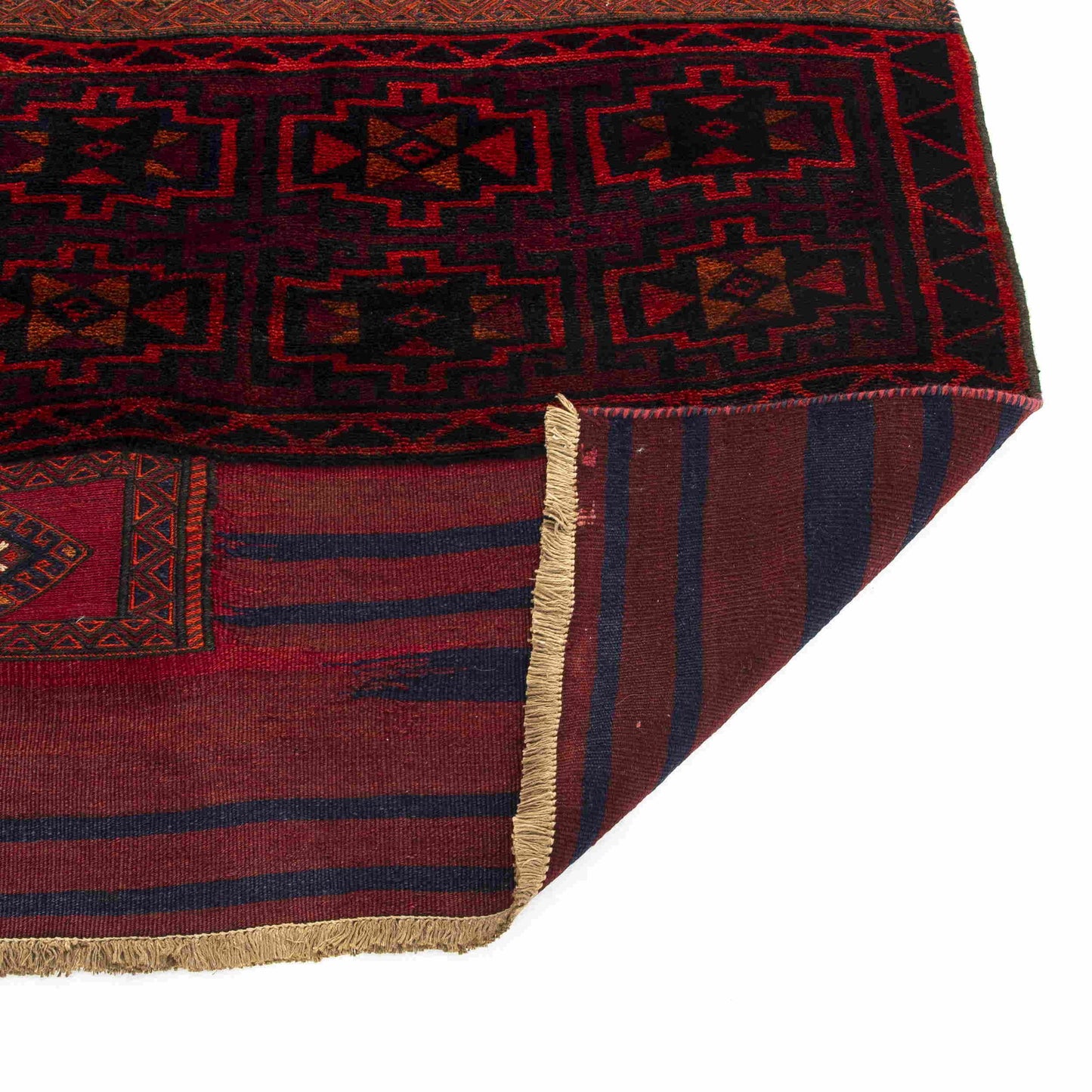 Kilim oriental Bahtiyari hecho a mano de lana sobre algodón 99 x 202 cm - 3' 3'' x 6' 8'' Borgoña C021 ER01