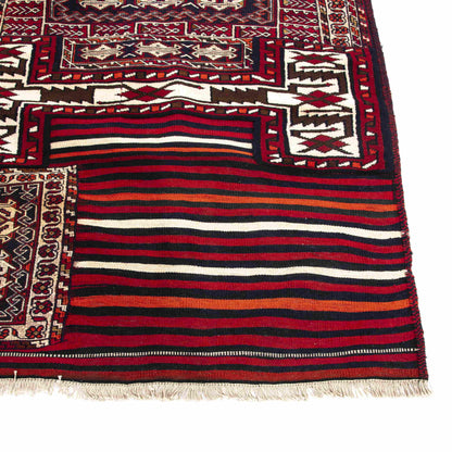 Oriental Kilim Bahtiyari Handmade Wool On Cotton 99 X 230 Cm - 3' 3'' X 7' 7'' Red C014 ER01