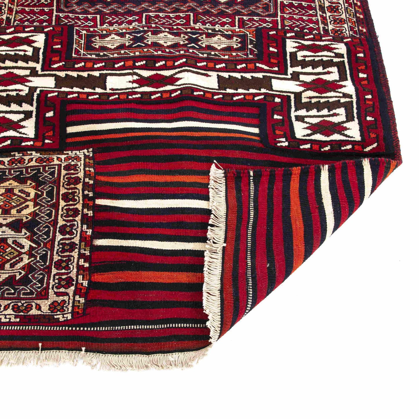 Oriental Kilim Bahtiyari Handmade Wool On Cotton 99 X 230 Cm - 3' 3'' X 7' 7'' Red C014 ER01