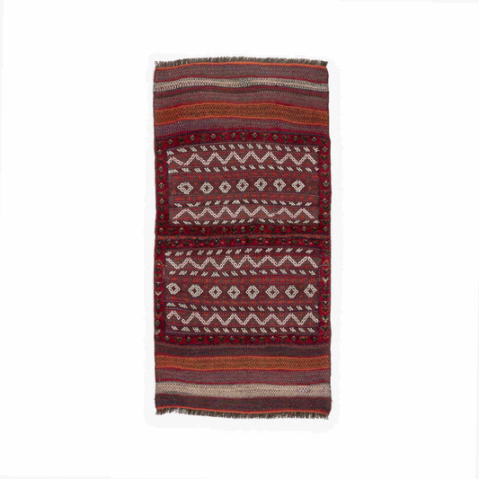 Oriental Kilim Bahtiyari Handmade Wool On Wool 94 X 182 Cm - 3' 2'' X 6' Burgundy C021 ER01