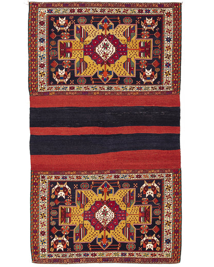 Oriental Kilim Besik Handmade Wool On Wool 134 X 240 Cm - 4' 5'' X 7' 11'' Red C014 ER12