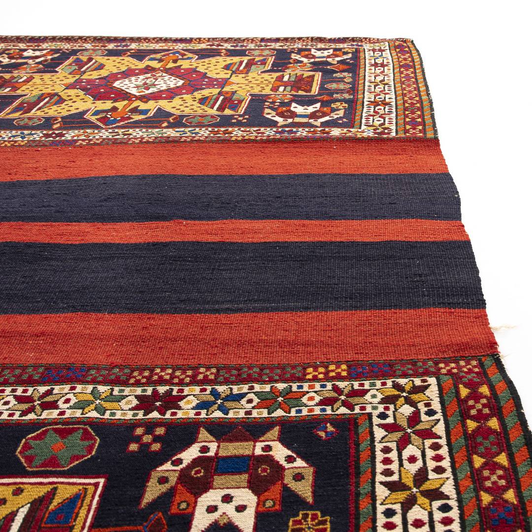 Oriental Kilim Besik Handmade Wool On Wool 134 X 240 Cm - 4' 5'' X 7' 11'' Red C014 ER12