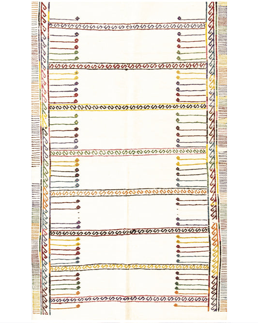 Oriental Kilim Cicim Handmade Wool On Wool 100 X 167 Cm - 3' 4'' X 5' 6'' Sand C007 ER01