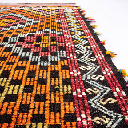 Oriental Kilim Cicim Handmade Wool On Wool 102 X 160 Cm - 3' 5'' X 5' 3'' Orange C011 ER01