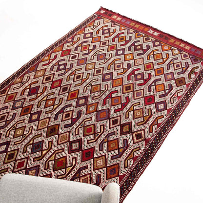 Oriental Kilim Cicim Handmade Wool On Wool 152 X 255 Cm - 5' X 8' 5'' Red C014 ER12