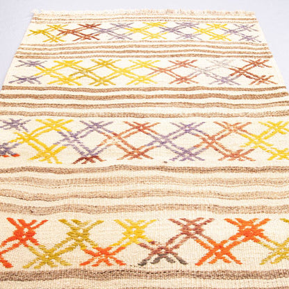 Oriental Kilim Cicim Handmade Wool On Wool 68 X 103 Cm - 2' 3'' X 3' 5'' Sand C007 ER01