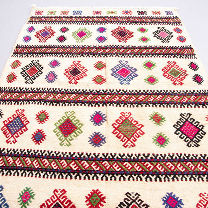 Oriental Kilim Cicim Handmade Wool On Wool 70 X 110 Cm - 2' 4'' X 3' 8'' Sand C007 ER01