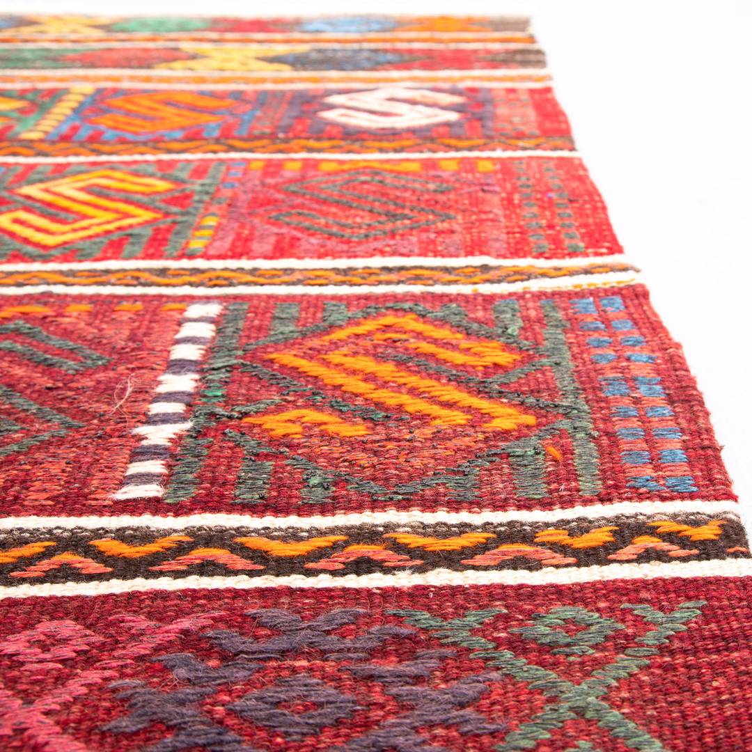 Oriental Kilim Cicim Handmade Wool On Wool 70 X 110 Cm - 2' 4'' X 3' 8'' Red C014 ER01