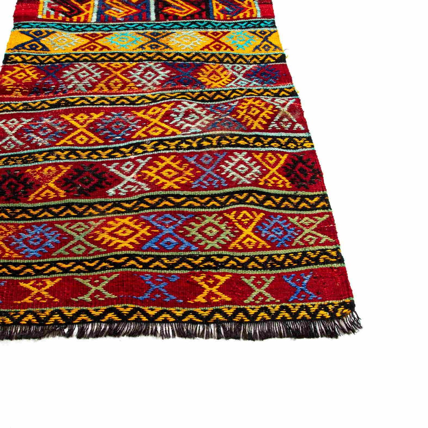 Oriental Kilim Cicim Handmade Wool On Wool 70 X 120 Cm - 2' 4'' X 4' Multicolor C016  ER01