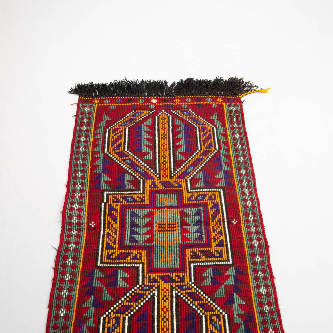 Oriental Kilim Cicim Handmade Wool On Wool 71 X 125 Cm - 2' 4'' X 4' 2'' Red C014 ER01
