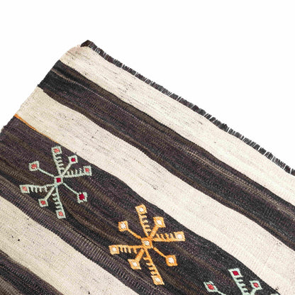 Oriental Kilim Cicim Handmade Wool On Wool 73 X 125 Cm - 2' 5'' X 4' 2'' White C022 ER01