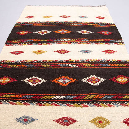 Oriental Kilim Cicim Handmade Wool On Wool 73 X 145 Cm - 2' 5'' X 4' 10'' Sand C007 ER01