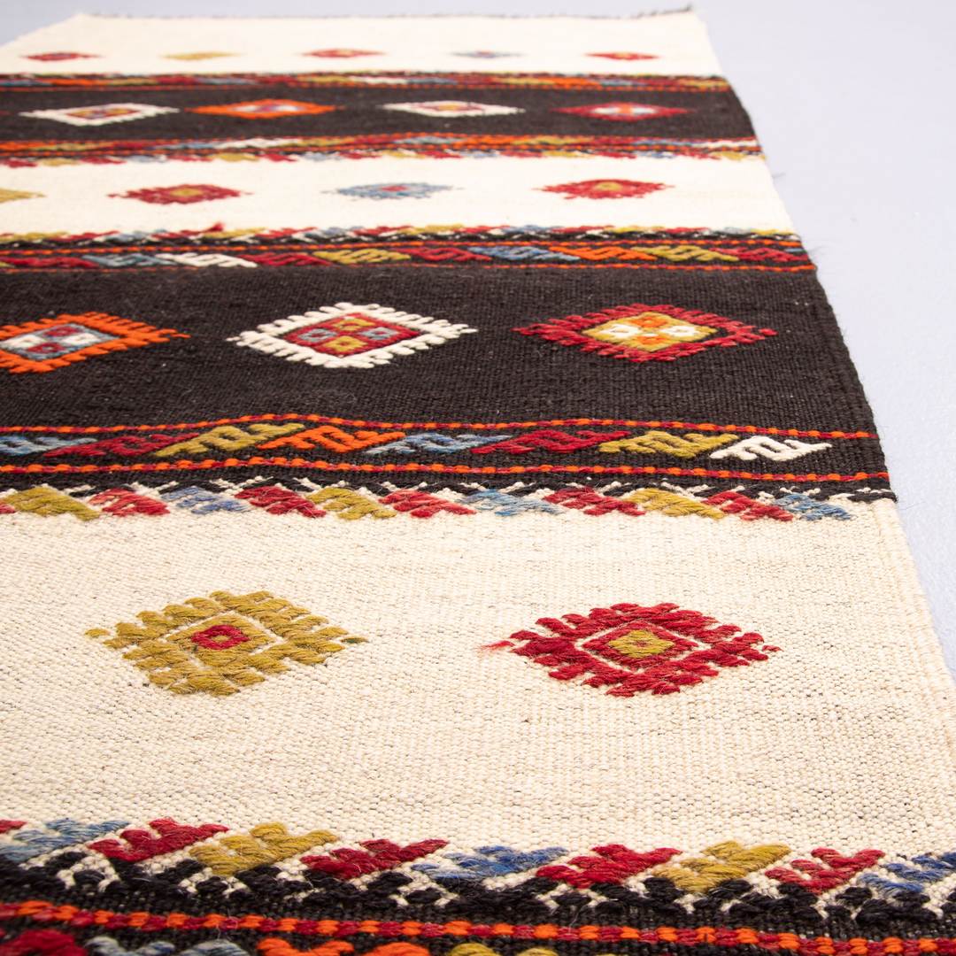 Oriental Kilim Cicim Handmade Wool On Wool 73 X 145 Cm - 2' 5'' X 4' 10'' Sand C007 ER01