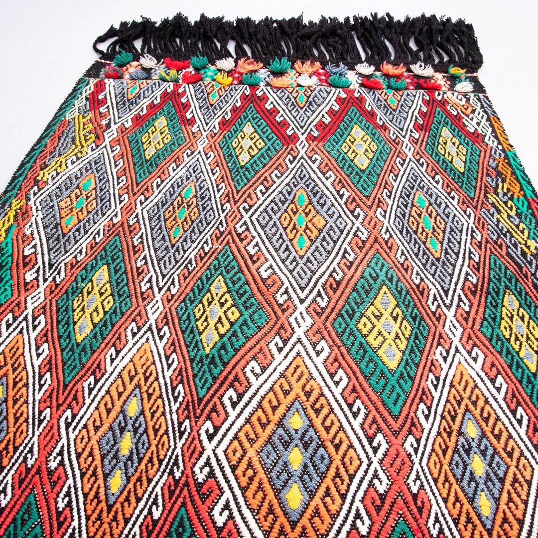 Oriental Kilim Cicim Handmade Wool On Wool 79 X 115 Cm - 2' 8'' X 3' 10'' Multicolor C016 ER01