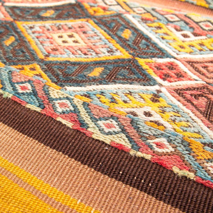 Oriental Kilim Cicim Handmade Wool On Wool 90 X 80 Cm - 3' X 2' 8'' Multicolor C016 ER01