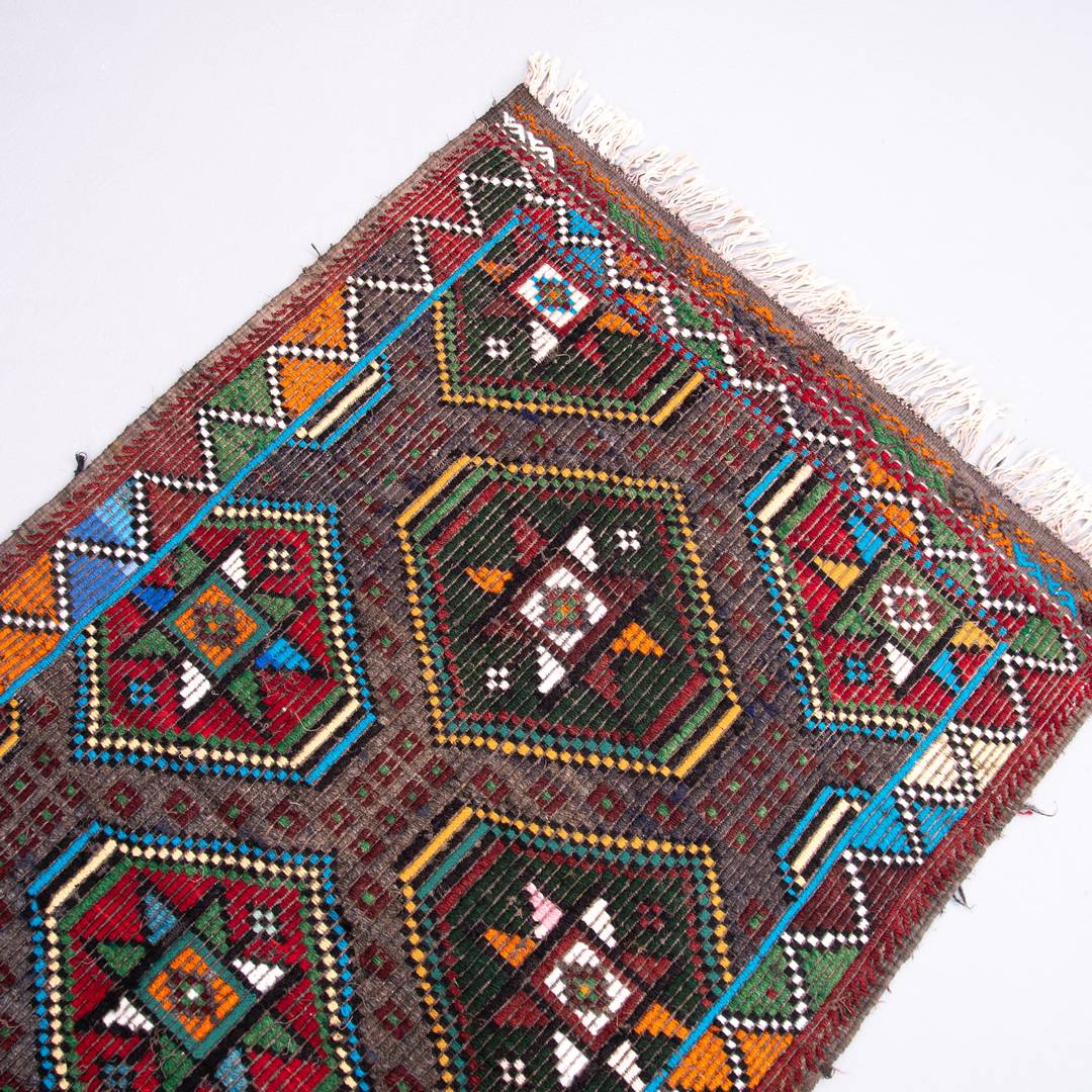 Oriental Kilim Cicim Handmade Wool On Wool 91 X 160 Cm - 3' X 5' 3'' Multicolor C016 ER01