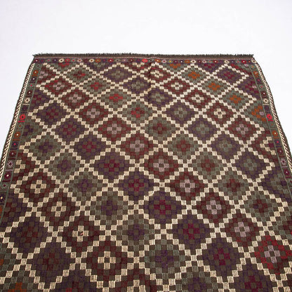 Oriental Kilim Cicim Handmade Wool On Wool 132 X 187 Cm - 4' 4'' X 6' 2'' Brown C005 ER01