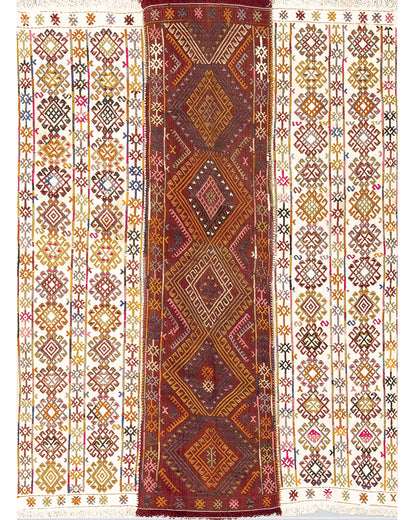 Oriental Kilim Cicim Handmade Wool On Wool 146 X 190 Cm - 4' 10'' X 6' 3'' Multicolor C016 ER01