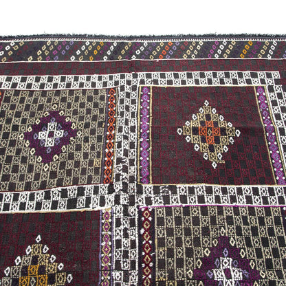 Oriental Kilim Cicim Handmade Wool On Wool 146 X 209 Cm - 4' 10'' X 6' 11'' Burgundy C021 ER12