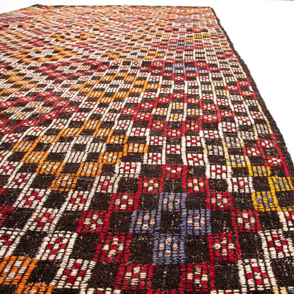 Oriental Kilim Cicim Handmade Wool On Wool 155 X 330 Cm - 5' 2'' X 10' 10'' Multicolor C016 ER12